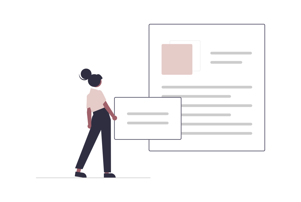 vector of woman looking at the content