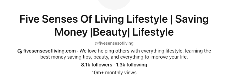 five senses of living pinterest portfolio